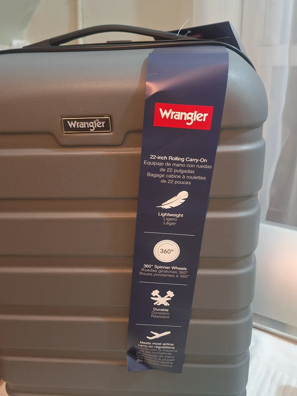 Wrangler Mason Collection Hard Shell Carry-On in Gray with Black Handle